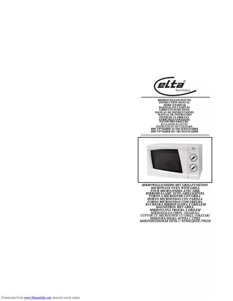 Página 1 del manual Manual de usuario Elta MW 170 G