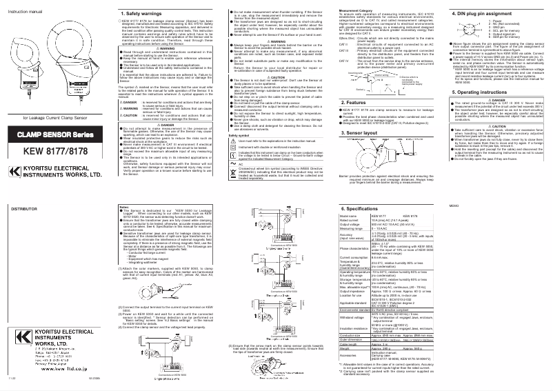 Página 1 del manual Manual de usuario Kyoritsu KEW 8178