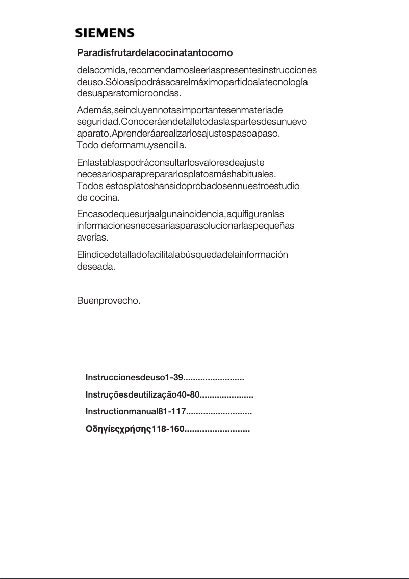 Página 1 del manual Manual de usuario Siemens HF24G261