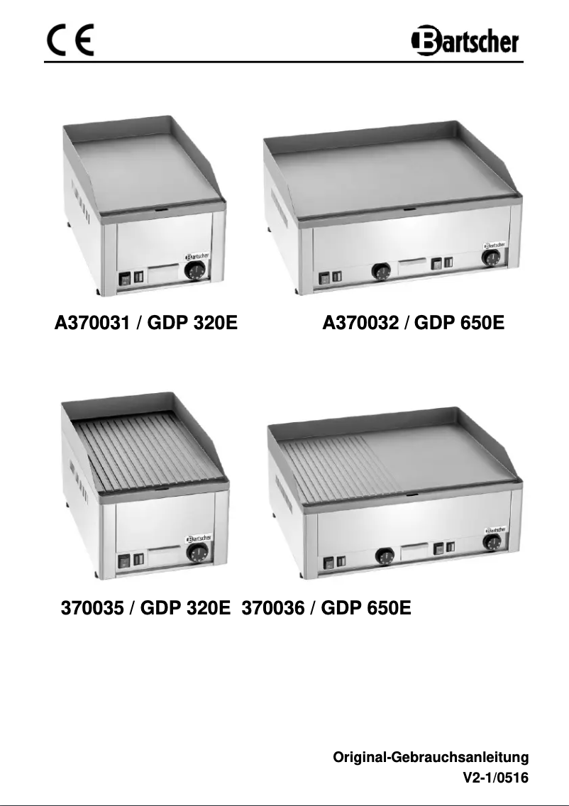 Página 1 del manual Manual de usuario Bartscher GDP 650E-G