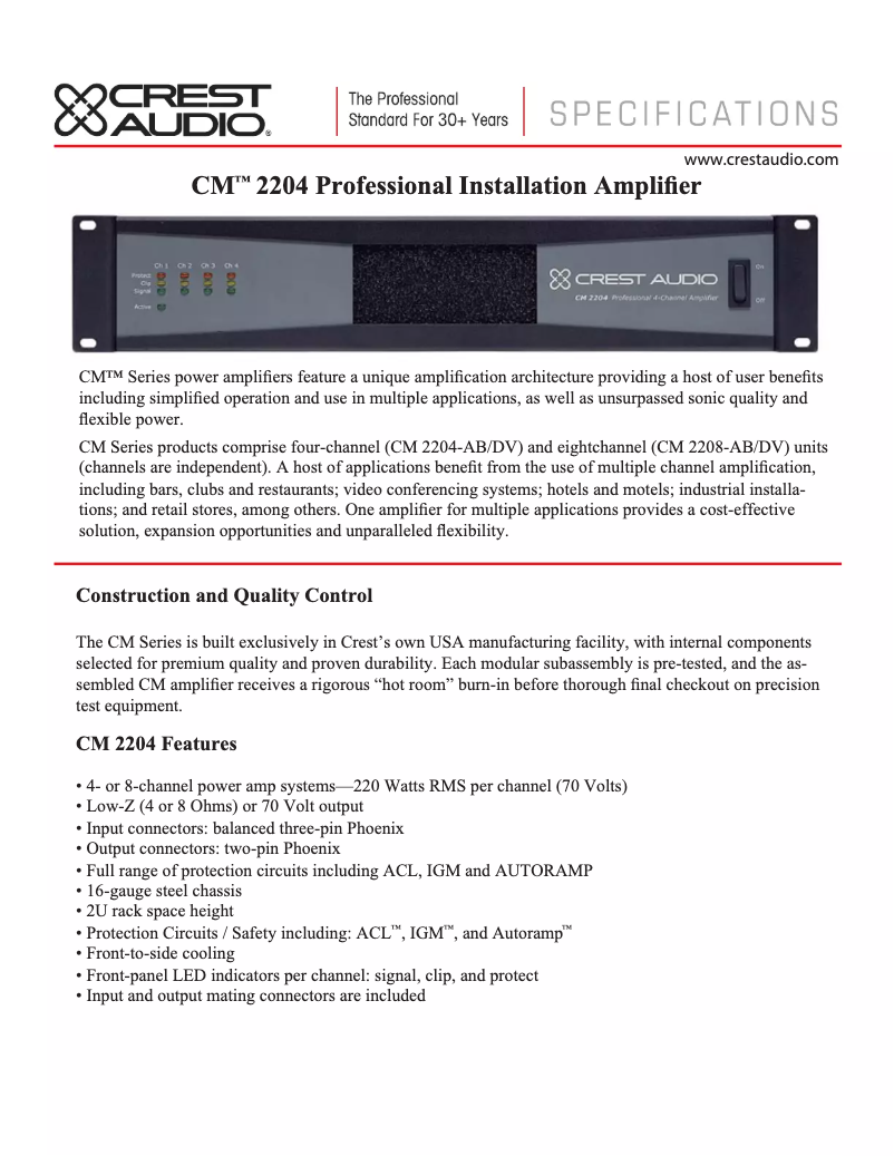 Imagen de la primera página del manual del dispositivo CM 2204