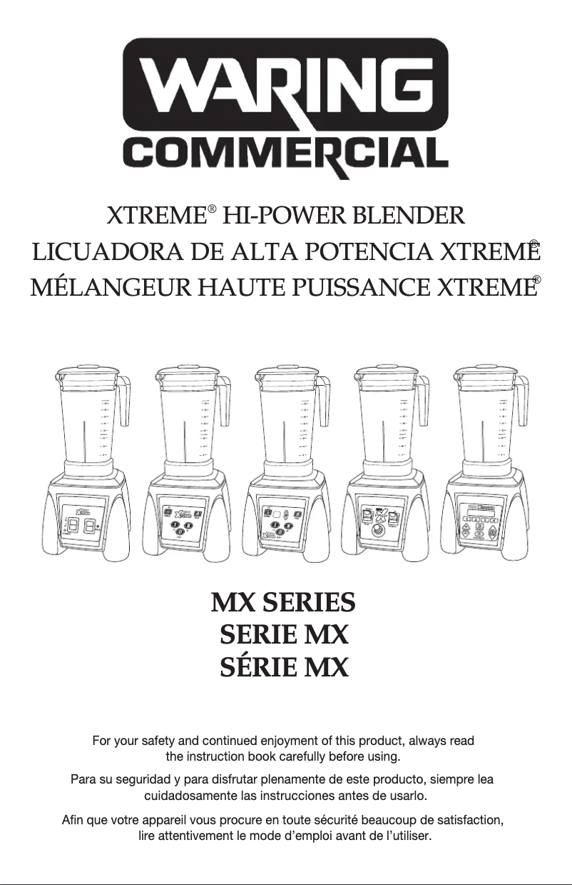 Página 1 del manual Instrucciones / montaje Waring Commercial MX1050XTX
