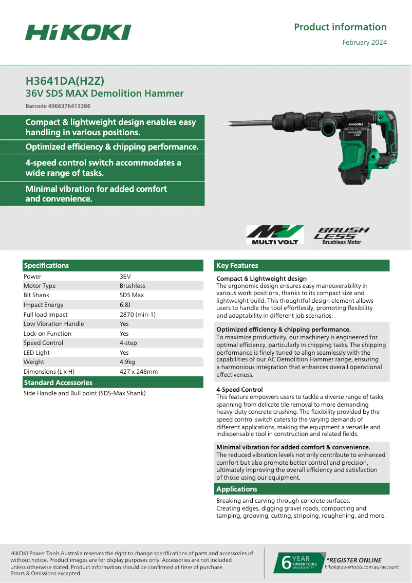 Imagen de la primera página del manual del dispositivo H3641DA