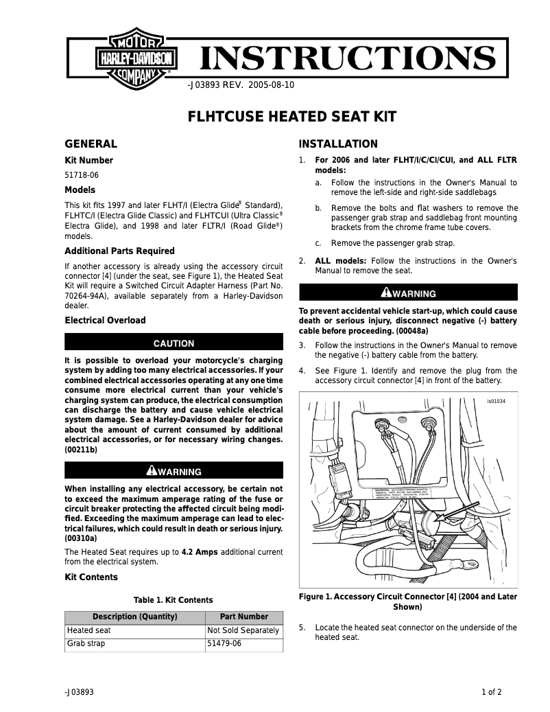 Página nº 1 - Manual de usuario Harley-Davidson J03893 (2005)