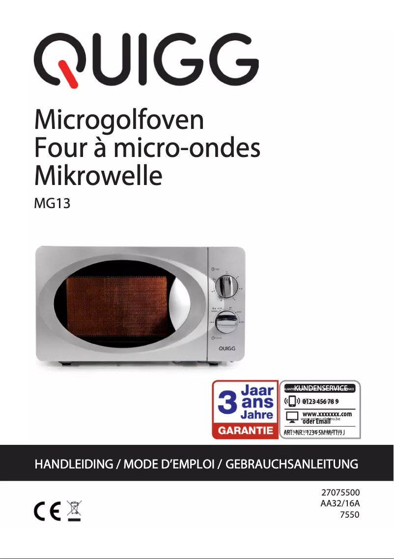 Imagen de la primera página del manual del dispositivo MG13