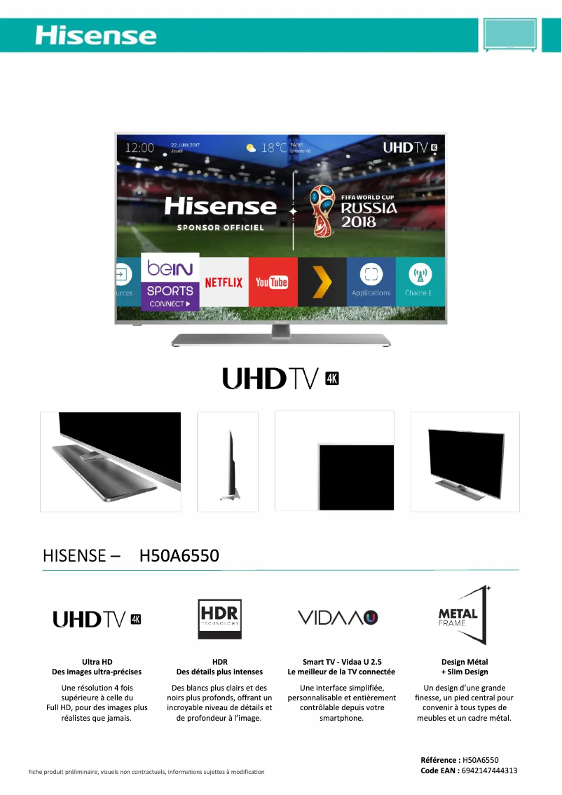 Imagen de la primera página del manual del dispositivo H50A6550