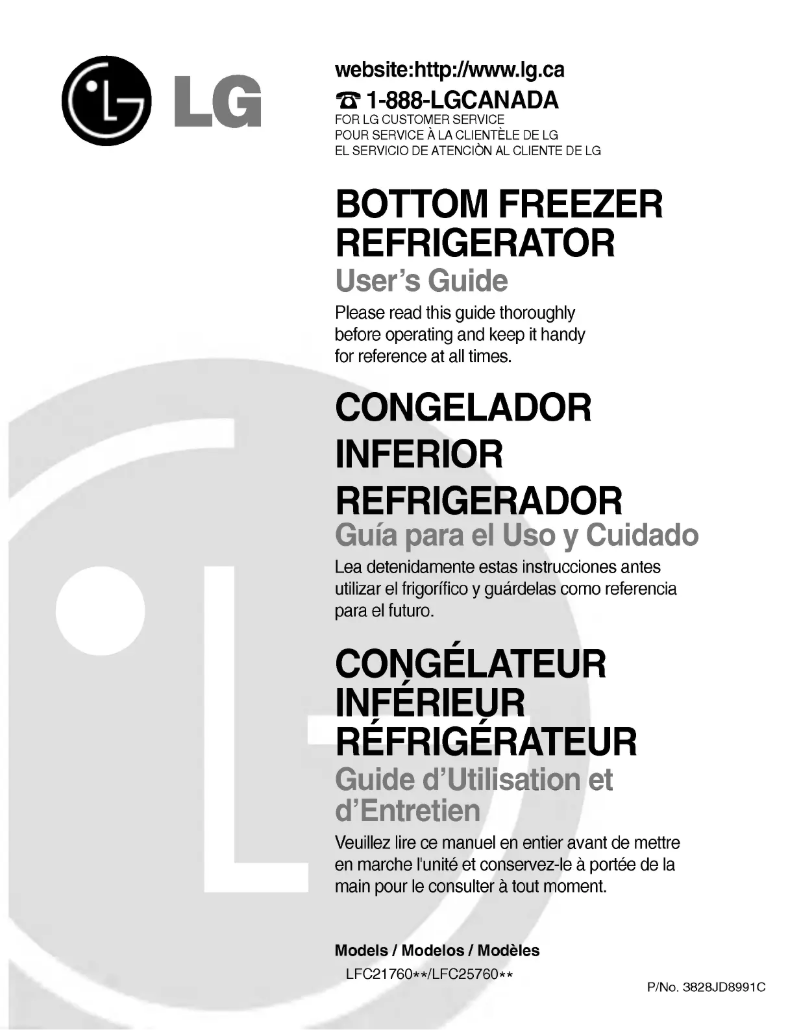 Imagen de la primera página del manual del dispositivo GR-B258JSCA