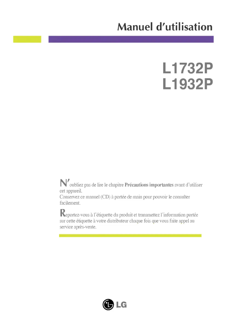 Imagen de la primera página del manual del dispositivo L1932P