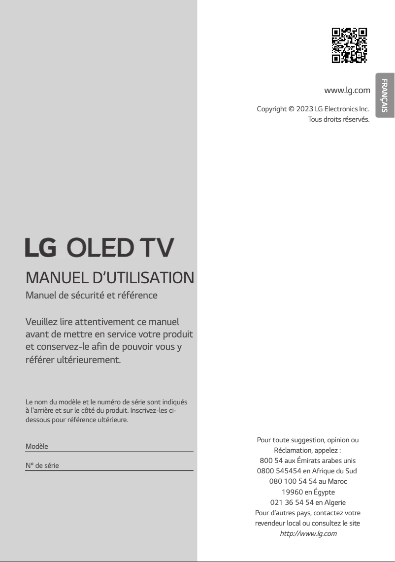 Imagen de la primera página del manual del dispositivo OLED65CS3VA