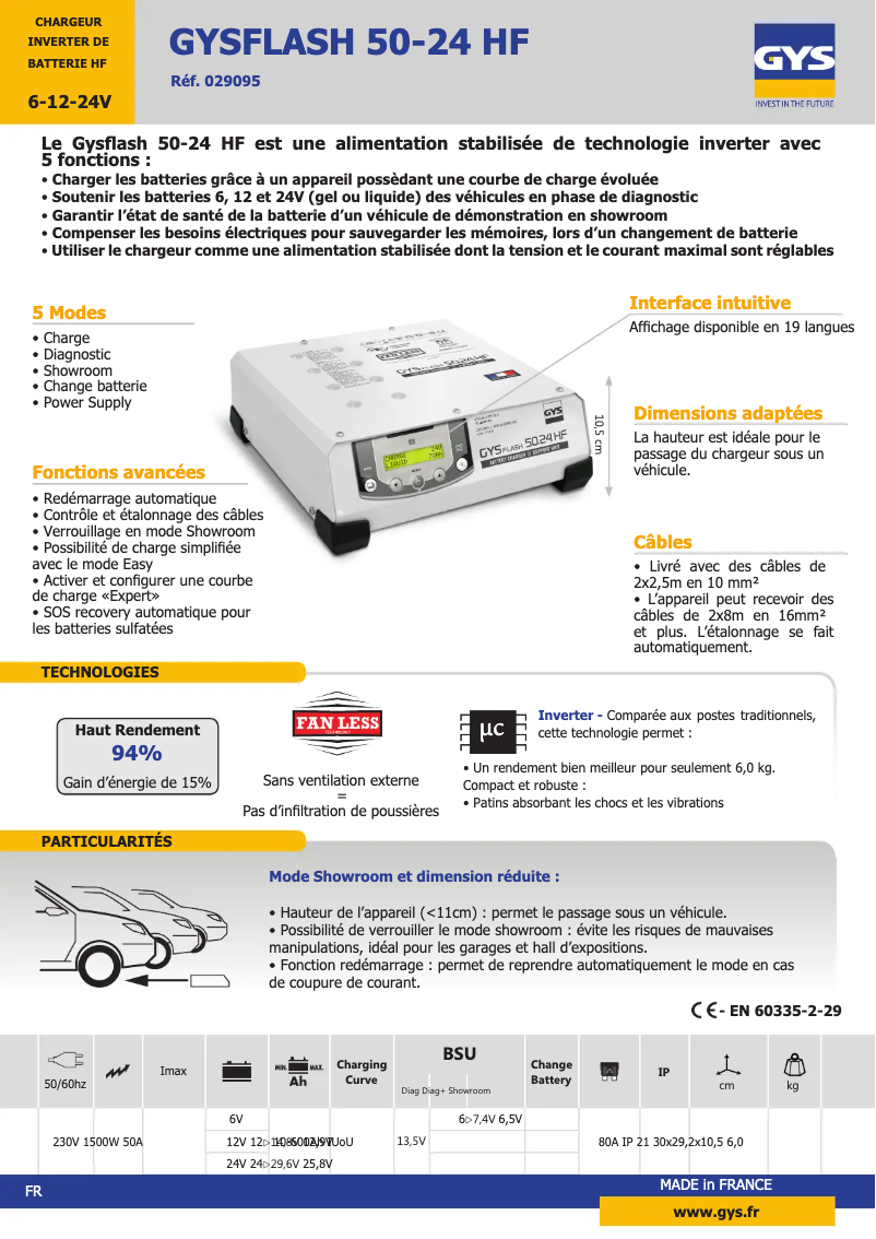 Imagen de la primera página del manual del dispositivo Gysflash 50-24 PRO