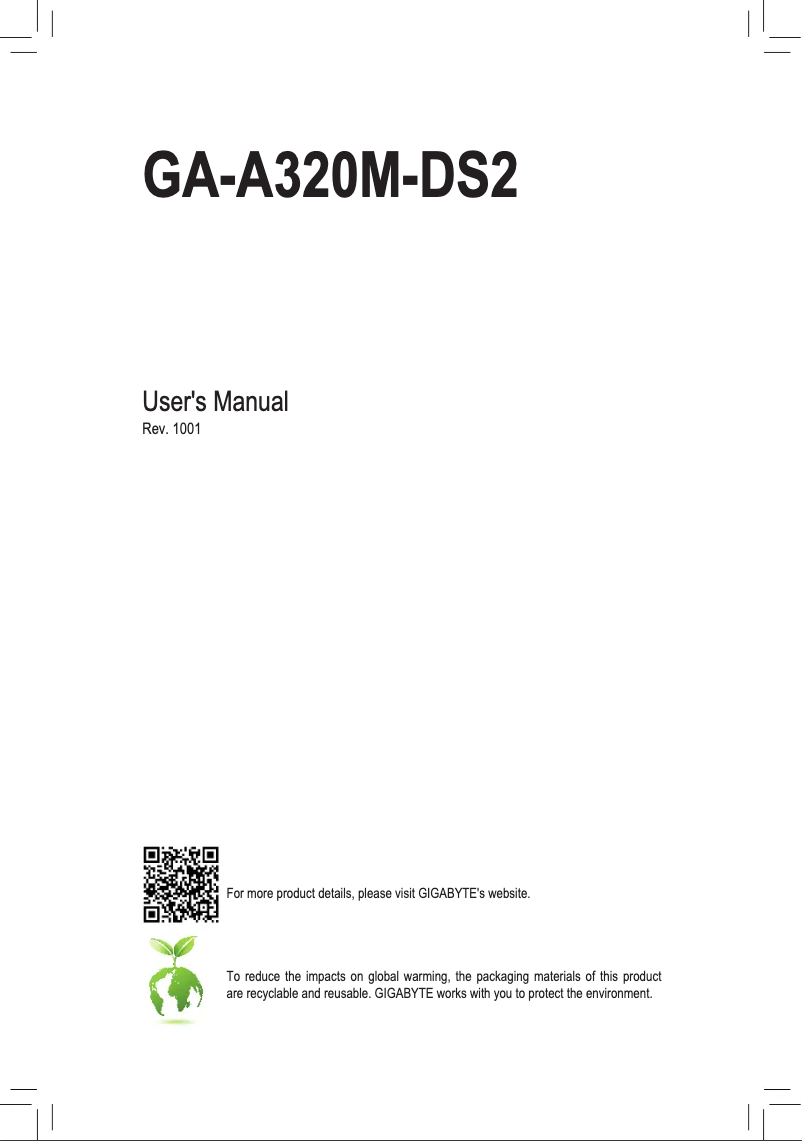 Página 1 del manual Manual de usuario Gigabyte GA-A320M-DS2