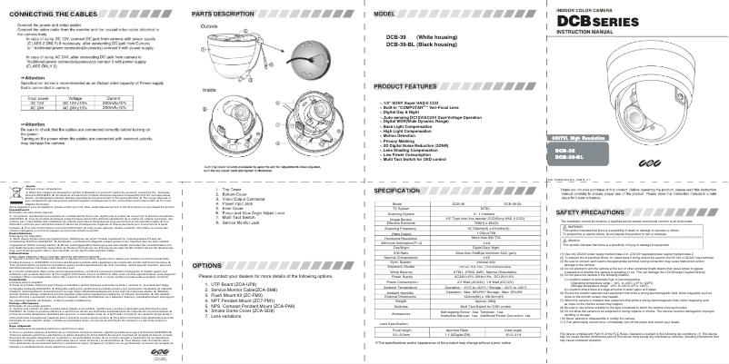 Página nº 1 - Manual de usuario Ganz DCB-39-BL