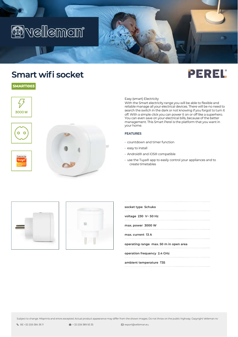 Página nº 1 - Ficha técnica Perel SMART1003