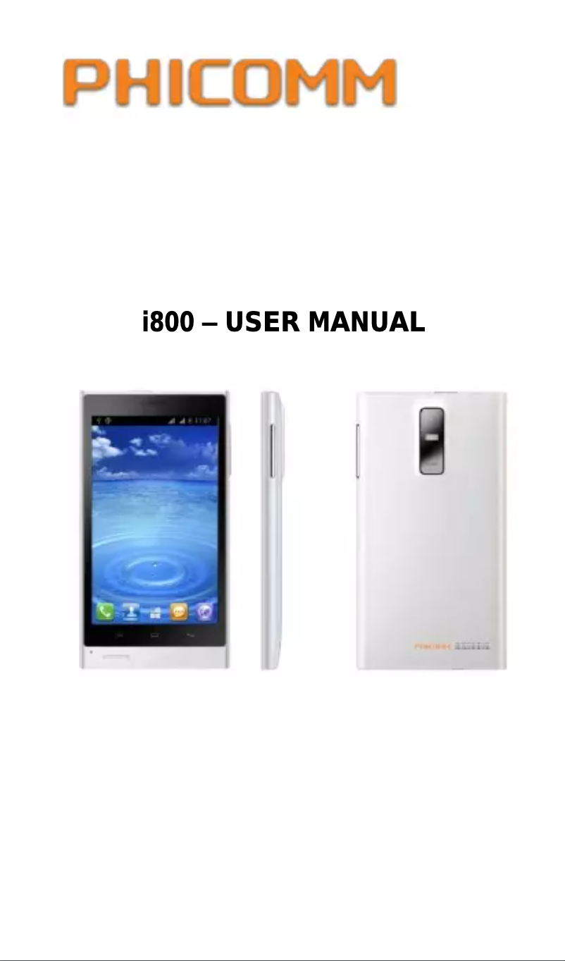 Imagen de la primera página del manual del dispositivo I800
