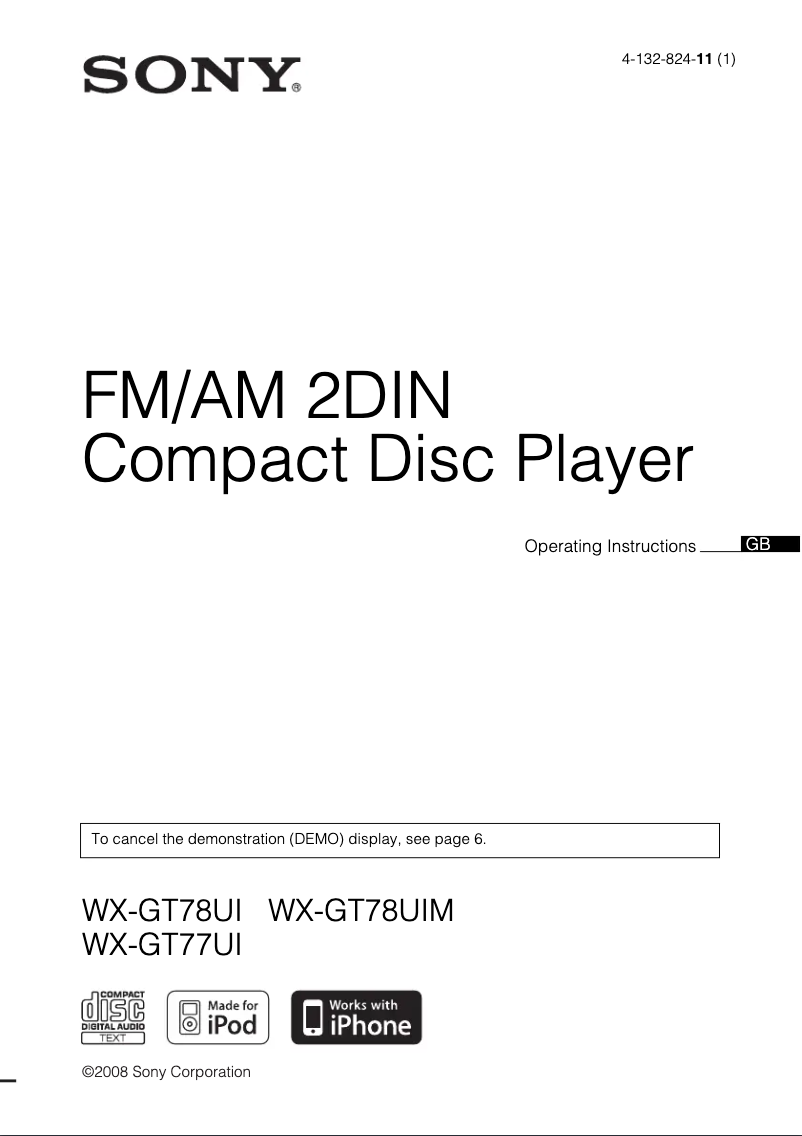 Imagen de la primera página del manual del dispositivo WX-GT78UI