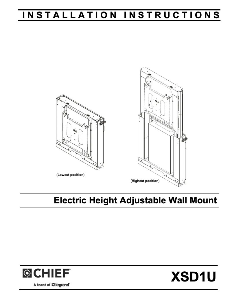Página 1 del manual Manual de usuario Chief XSD1U