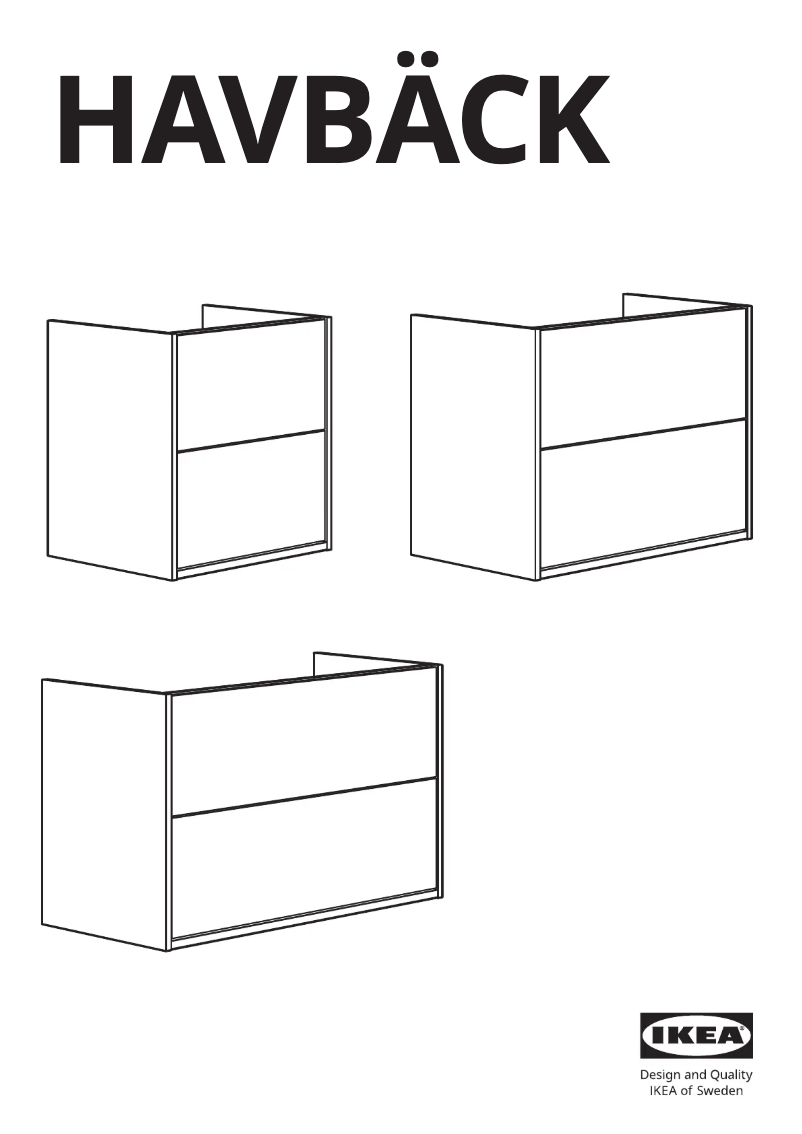 Imagen de la primera página del manual del dispositivo HAVBÄCK 105.350.25