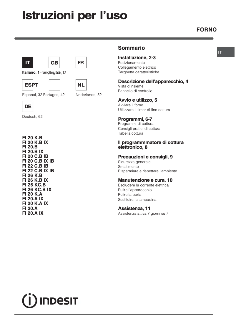 Imagen de la primera página del manual del dispositivo FI22CB IB