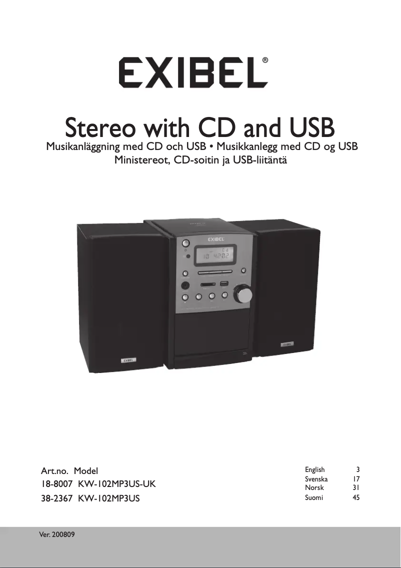 Página 1 del manual Manual de usuario Exibel KW-102MP3US