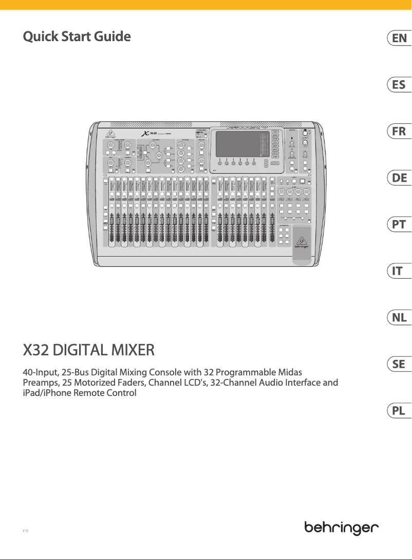 Página 1 del manual Guía de inicio rápido Behringer X32