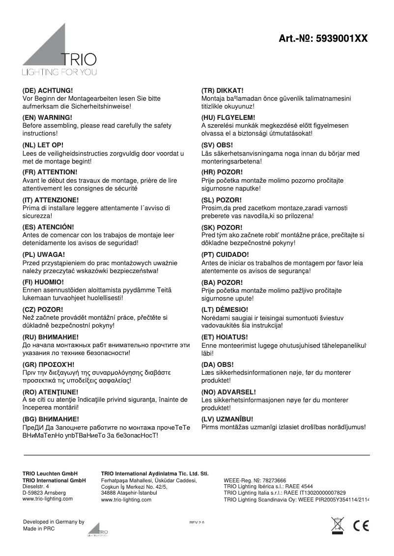 Imagen de la primera página del manual del dispositivo Lacan 593900100