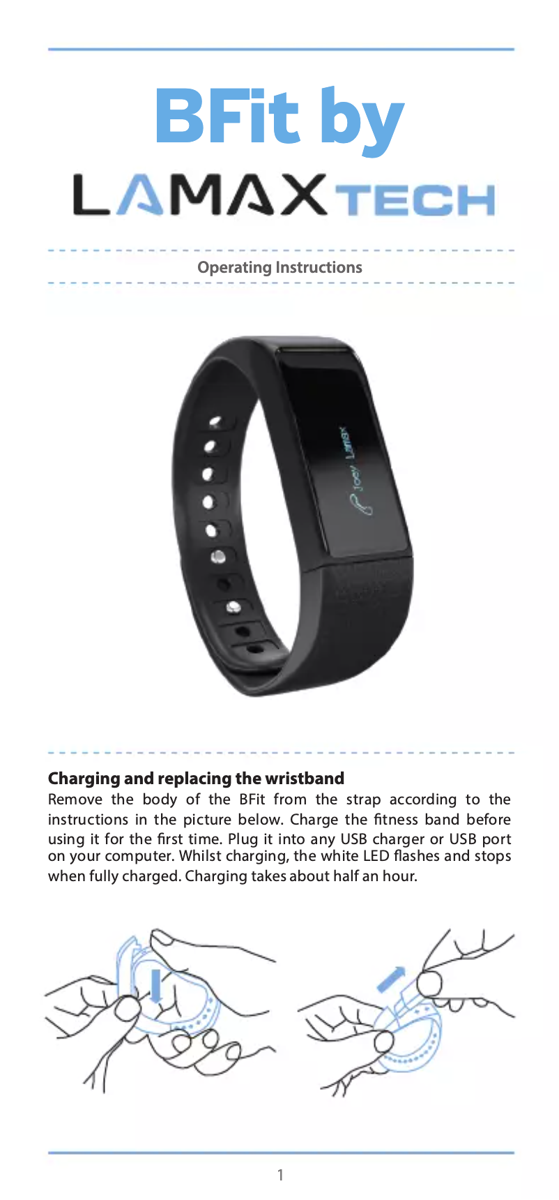 Imagen de la primera página del manual del dispositivo B-Fit