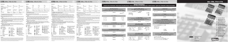 Imagen de la primera página del manual del dispositivo Ibico 210X