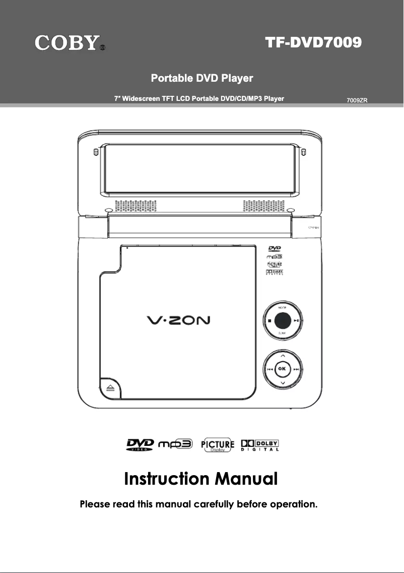 Página nº 1 - Manual de usuario Coby TF-DVD7009