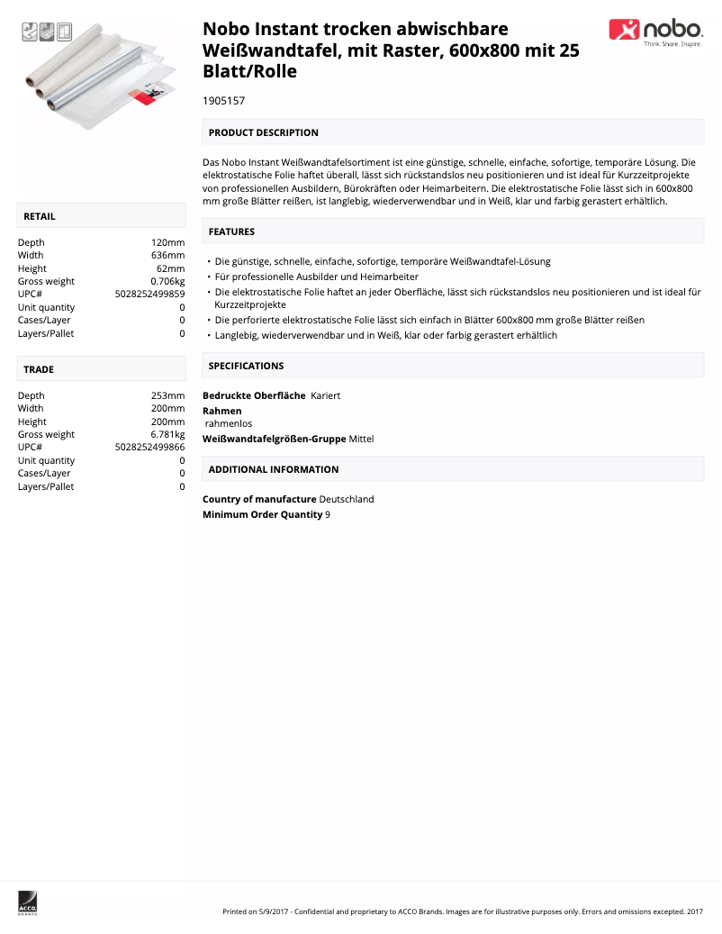 Página 1 del manual Manual de usuario Nobo Instant 1905157