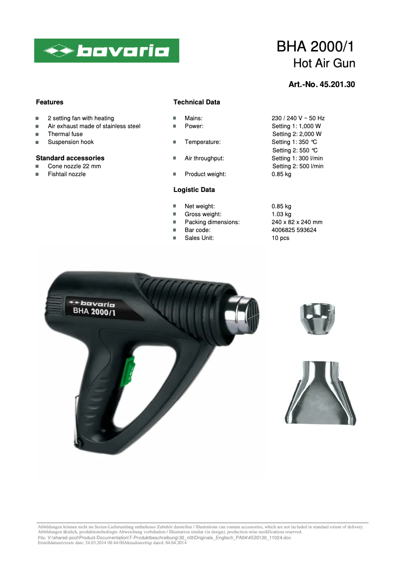 Página nº 1 - Manual de usuario Bavaria BHA 2000/1