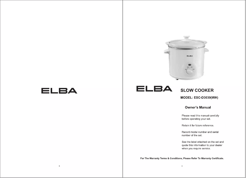 Imagen de la primera página del manual del dispositivo ESC-D3039(WH)