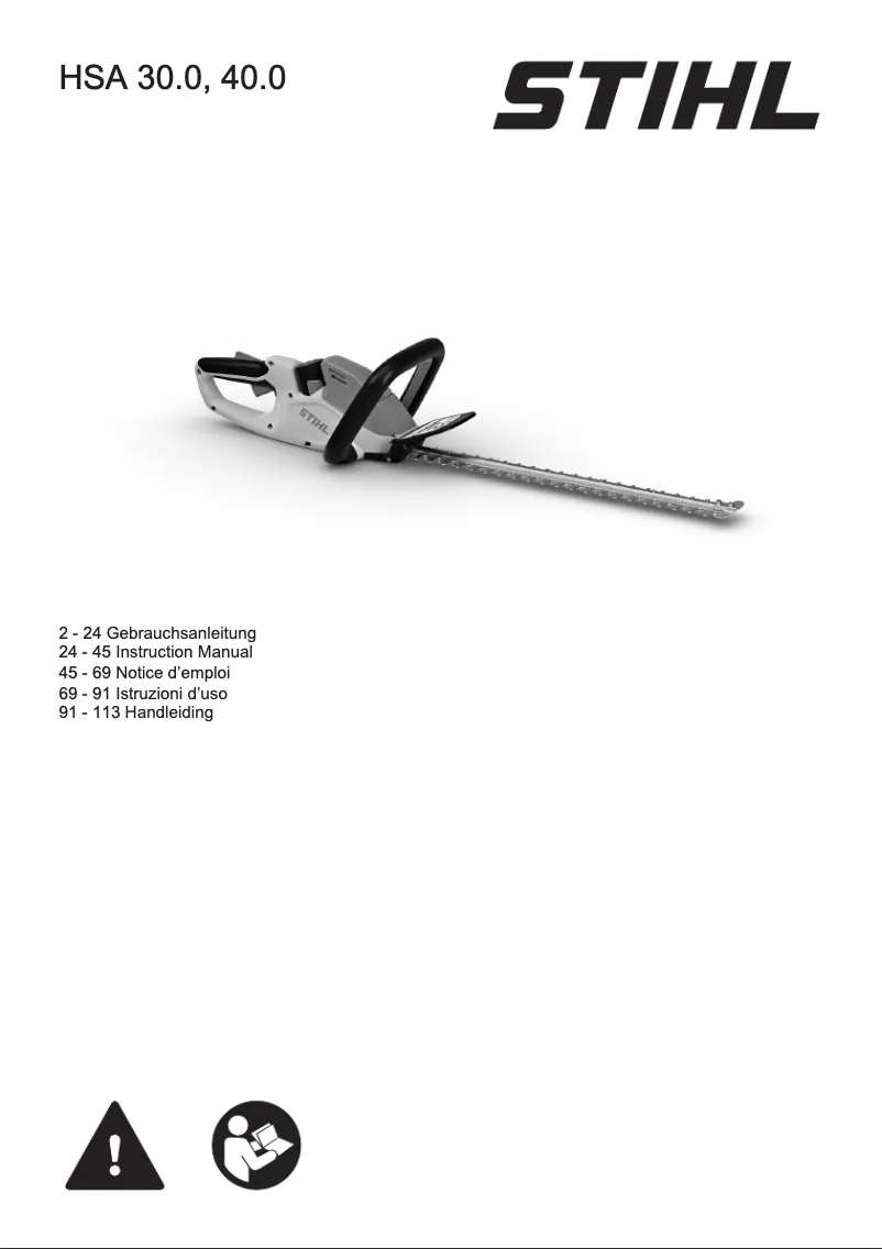 Página 1 del manual Manual de usuario Stihl HSA 30.0