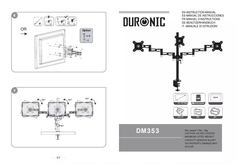 Imagen de la primera página del manual del dispositivo DM353