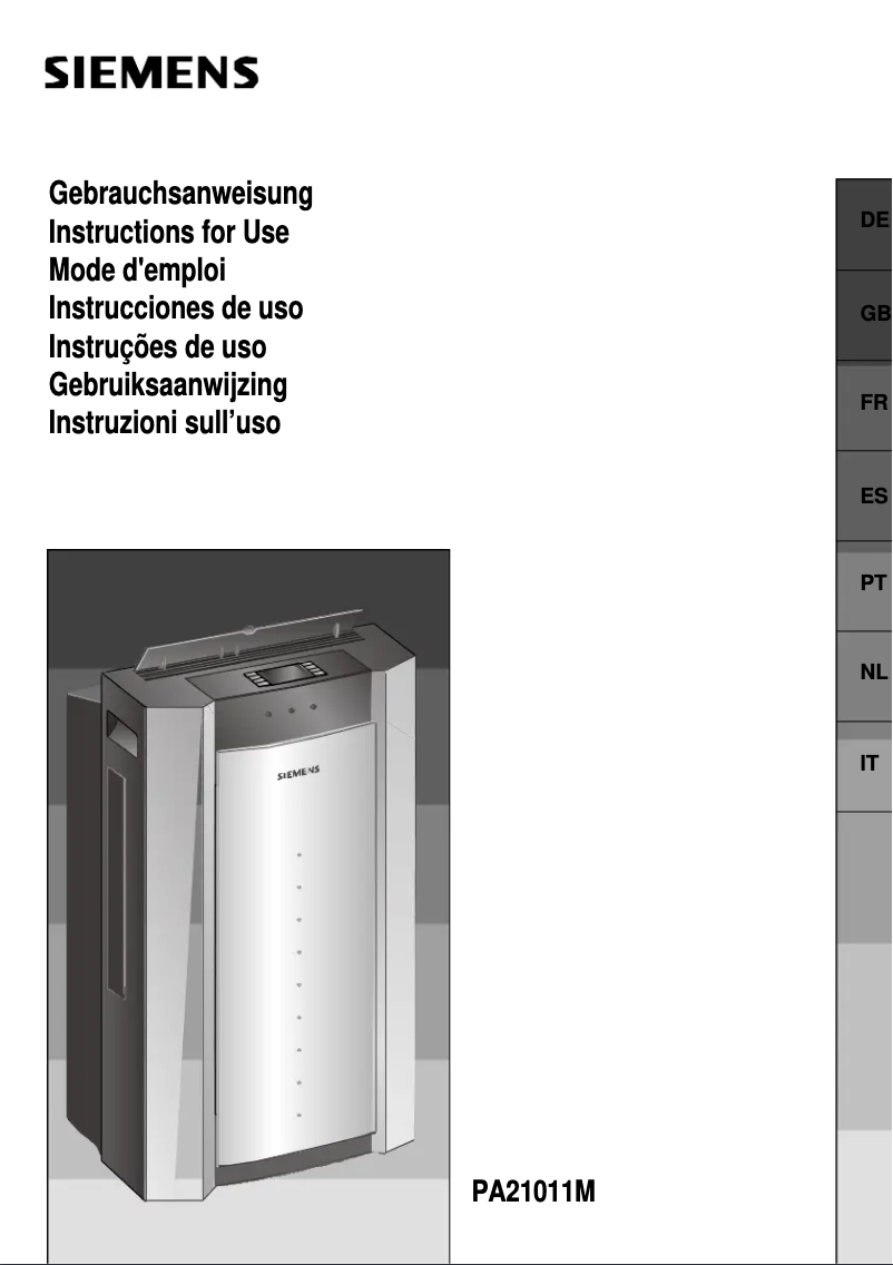 Imagen de la primera página del manual del dispositivo PA21011M