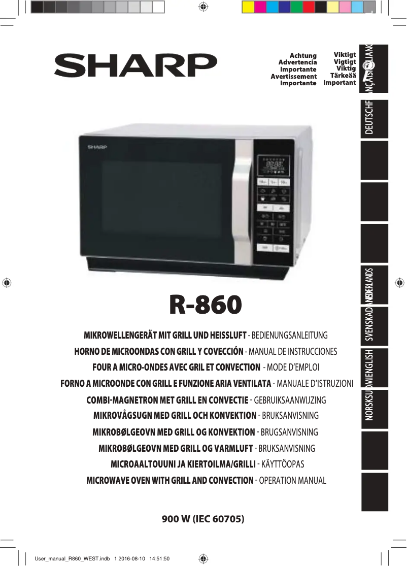 Imagen de la primera página del manual del dispositivo R-860S