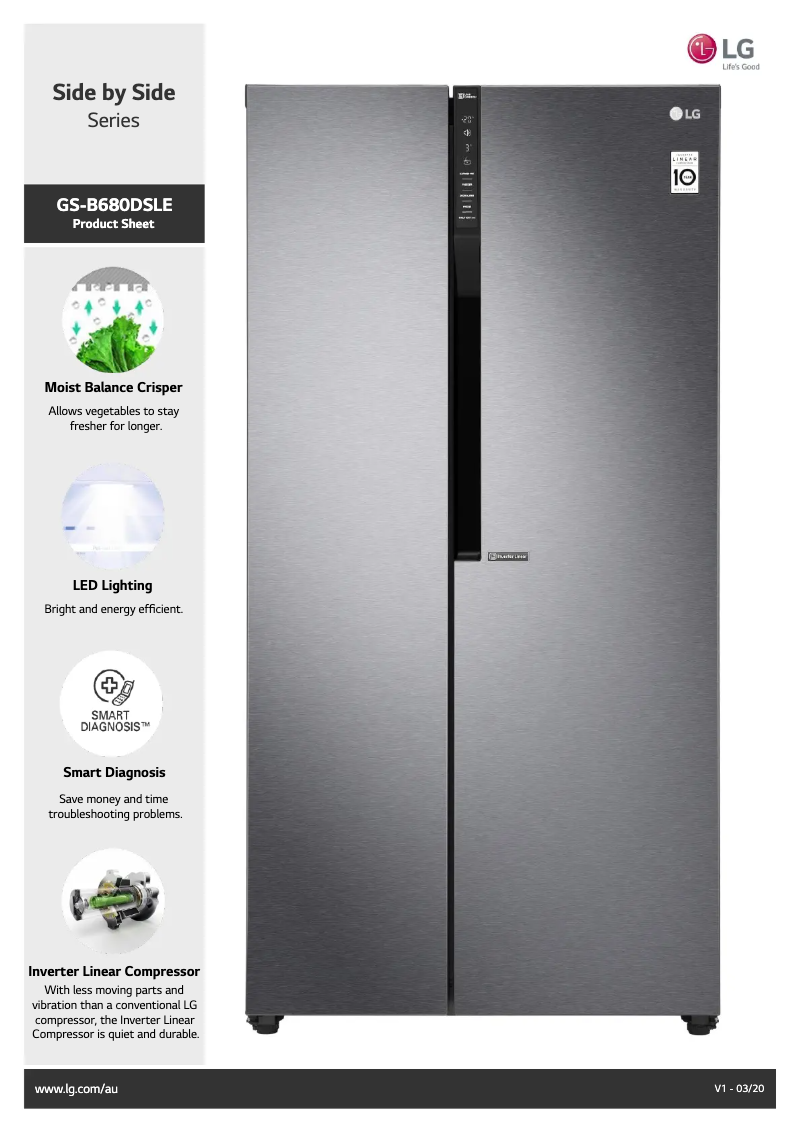 Imagen de la primera página del manual del dispositivo GS-B680DSLE