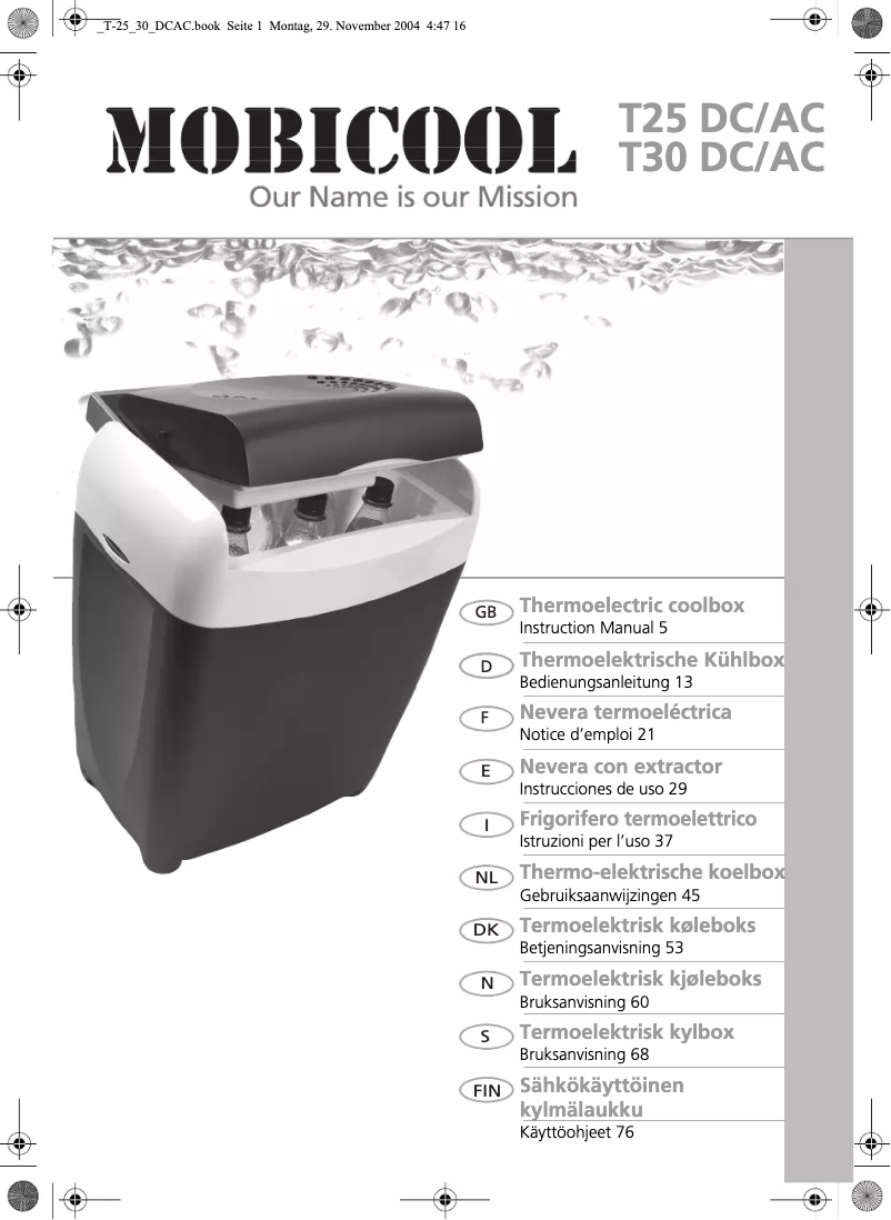 Página nº 1 - Manual de usuario Dometic Mobicool T25 DC