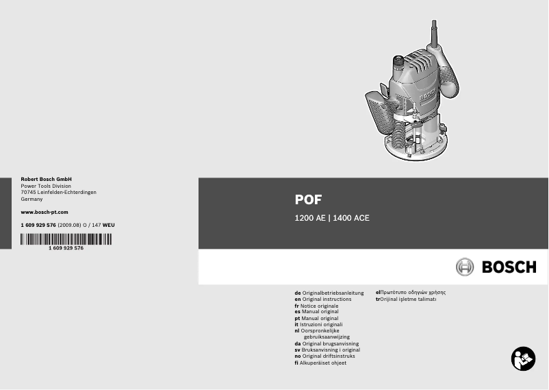 Página 1 del manual Manual de usuario Bosch POF1200AE