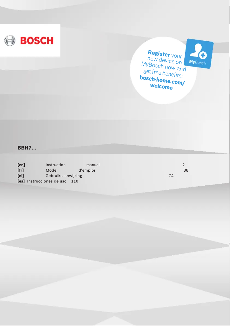 Página 1 del manual Manual de usuario Bosch Athlet ProAnimal BBH7PET