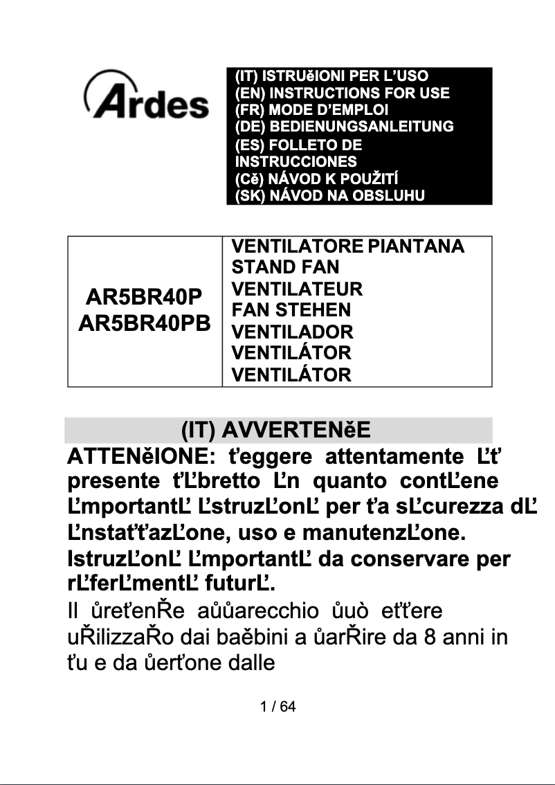 Página nº 1 - Manual de usuario Ardes AR5BR40PB