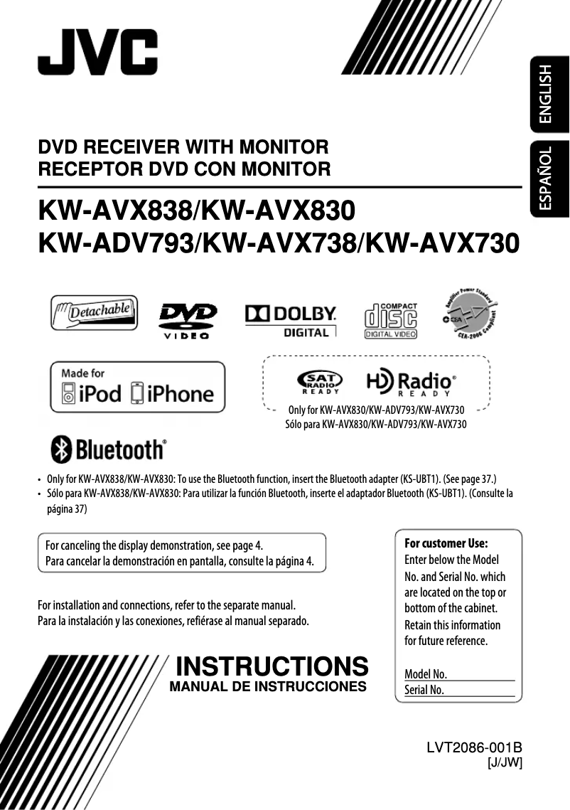 Imagen de la primera página del manual del dispositivo KW-AVX730EE