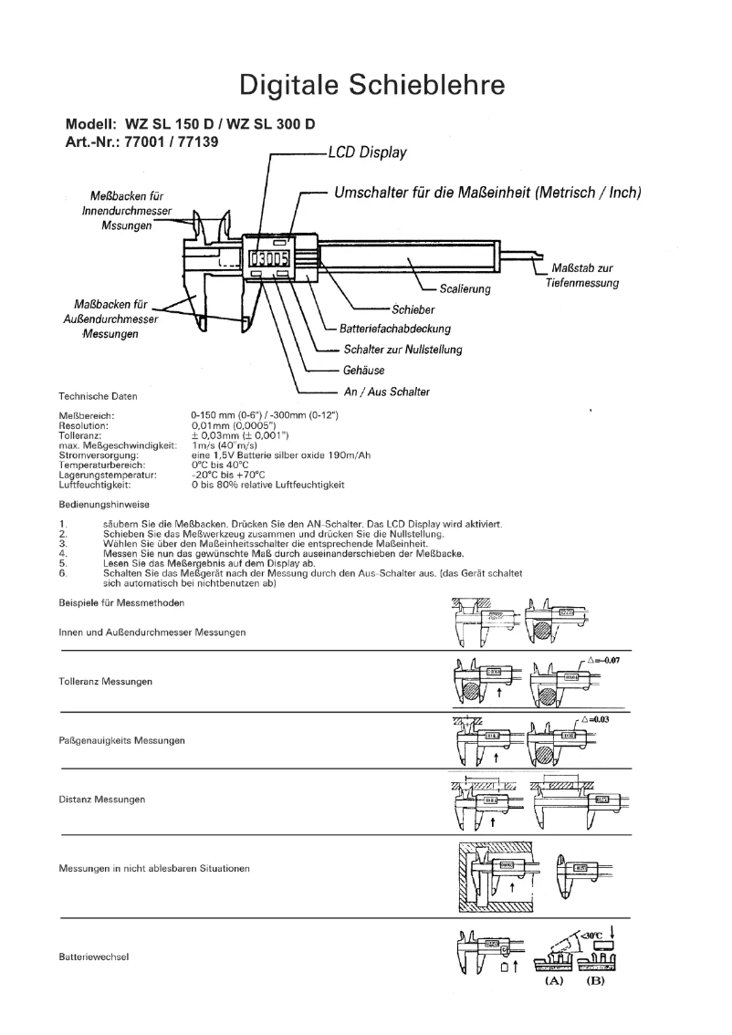 Imagen de la primera página del manual del dispositivo 77001