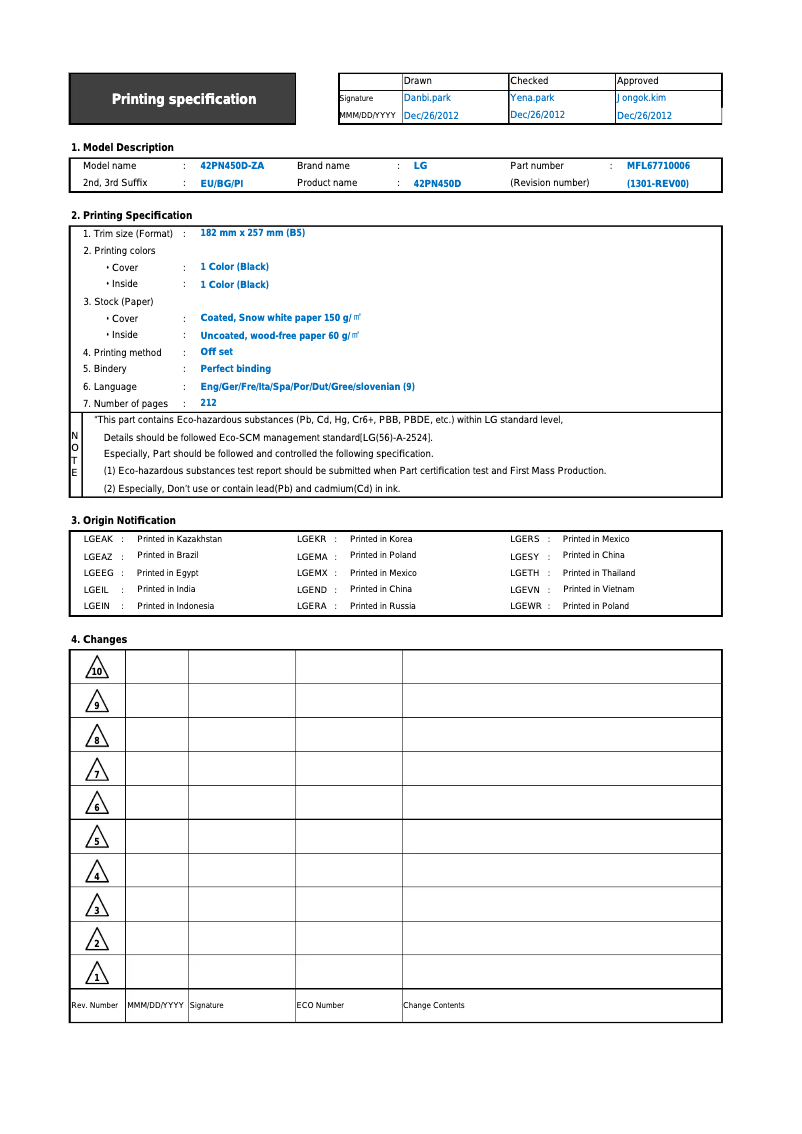 Página nº 1 - Manual de usuario LG 50PN6506