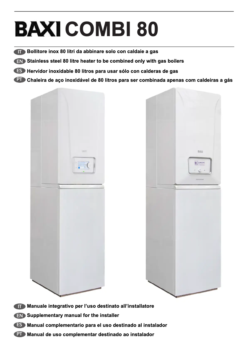 Página 1 del manual Manual de usuario Baxi Platinum Combi 80