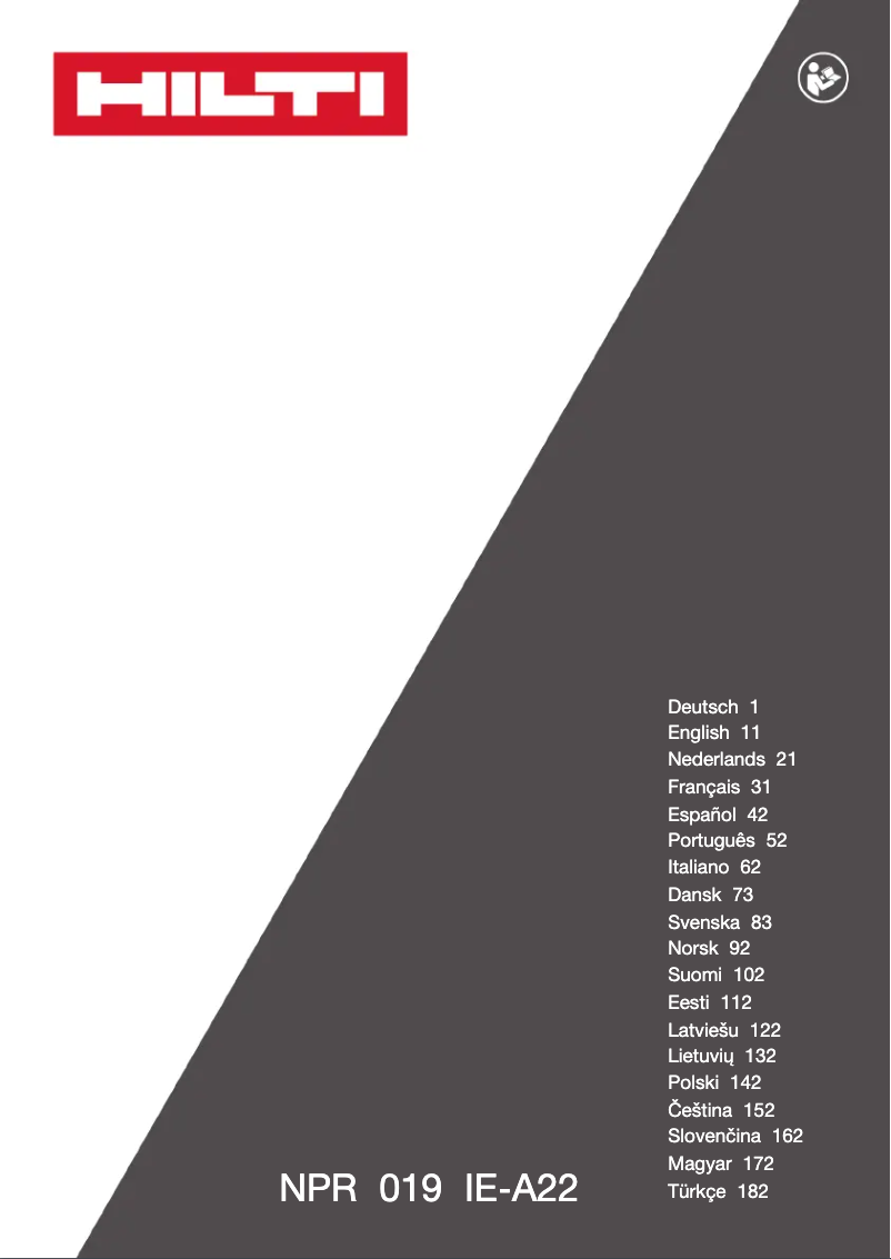 Imagen de la primera página del manual del dispositivo NPR 019 IE-A22