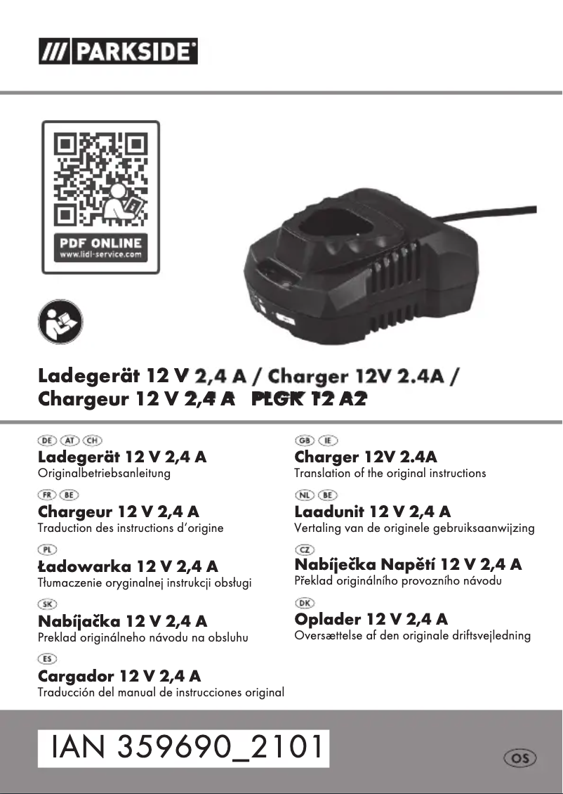 Página 1 del manual Manual de usuario Parkside PLGK 12 A2