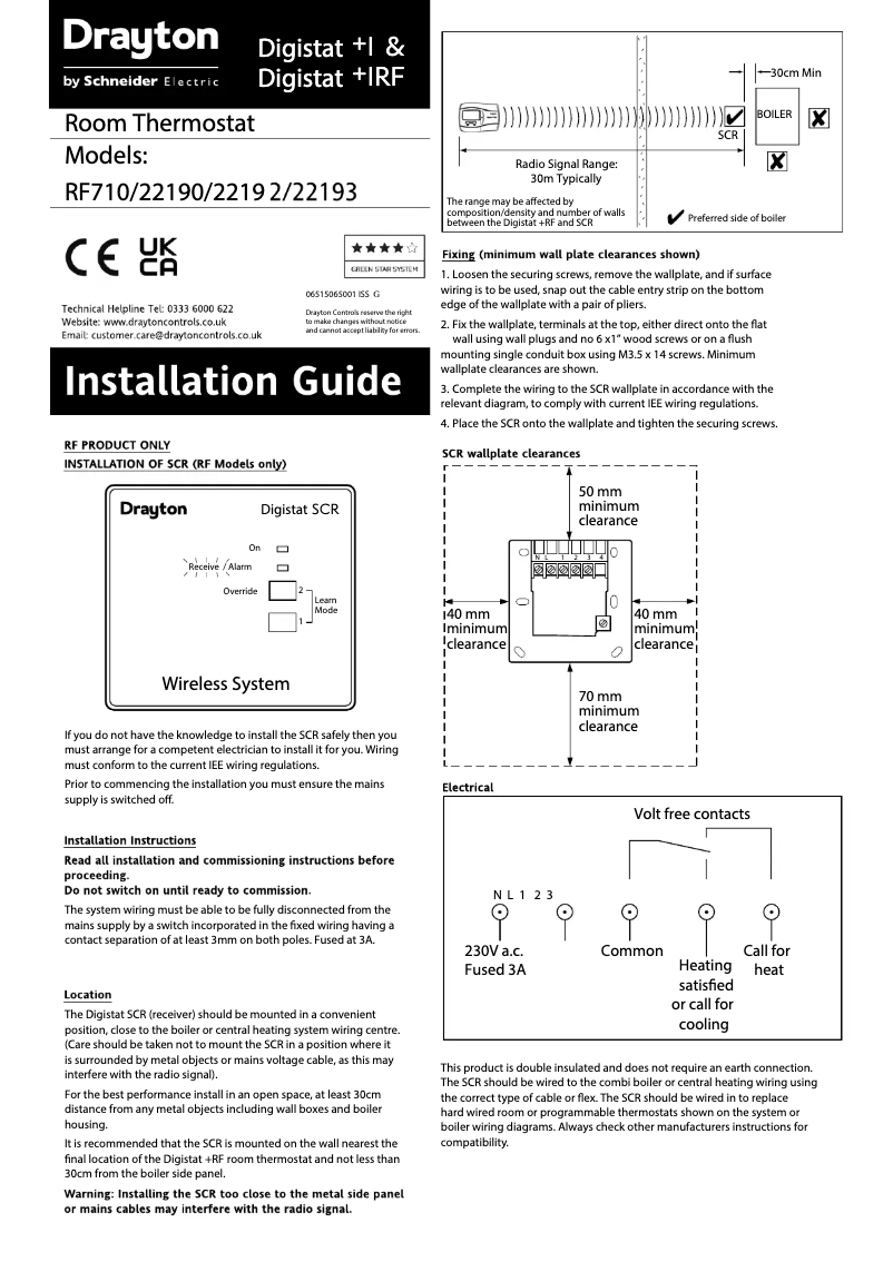 Imagen de la primera página del manual del dispositivo Digistat+1