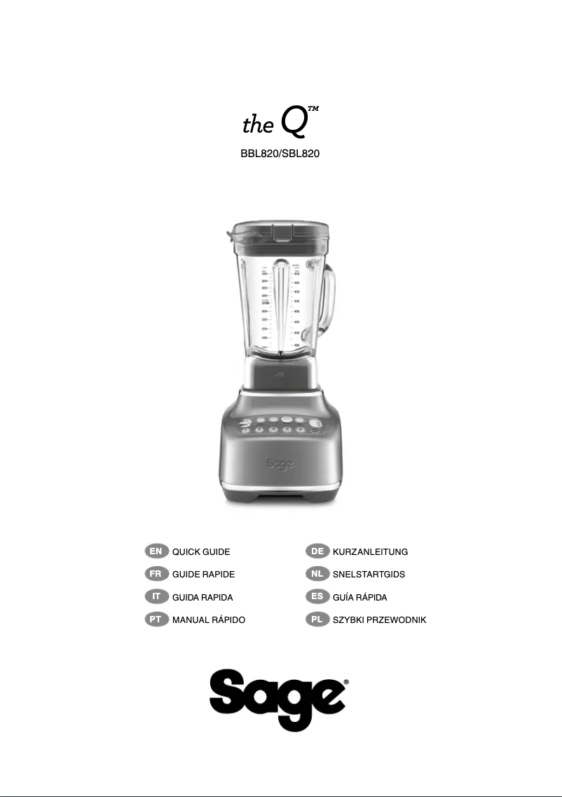 Imagen de la primera página del manual del dispositivo the Q SBL820