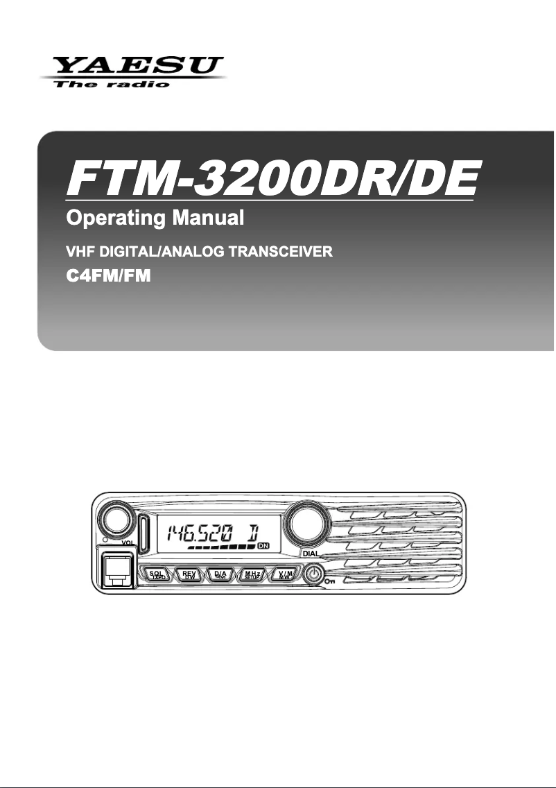 Imagen de la primera página del manual del dispositivo FTM-3200DR