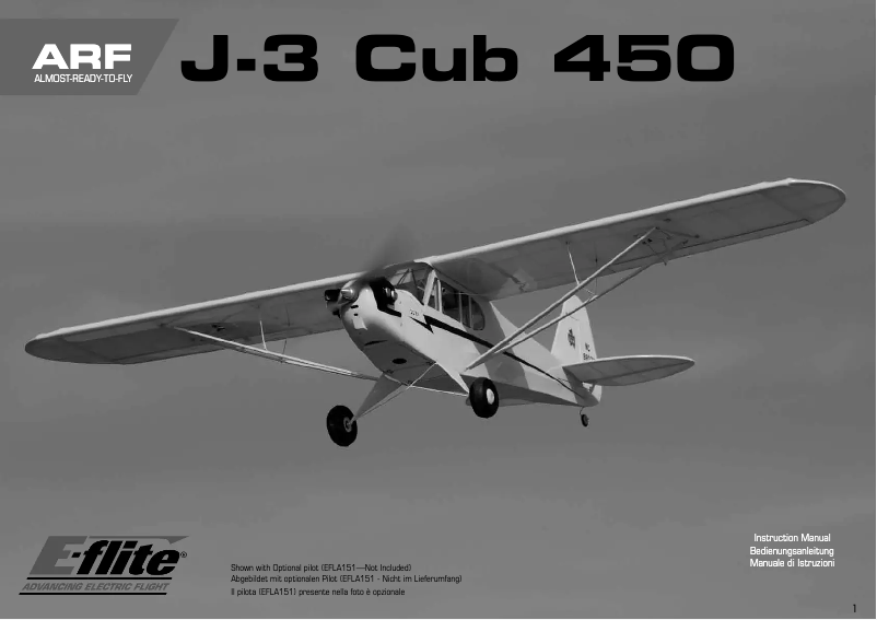Página nº 1 - Manual de usuario E-flite J-3 Cub 450